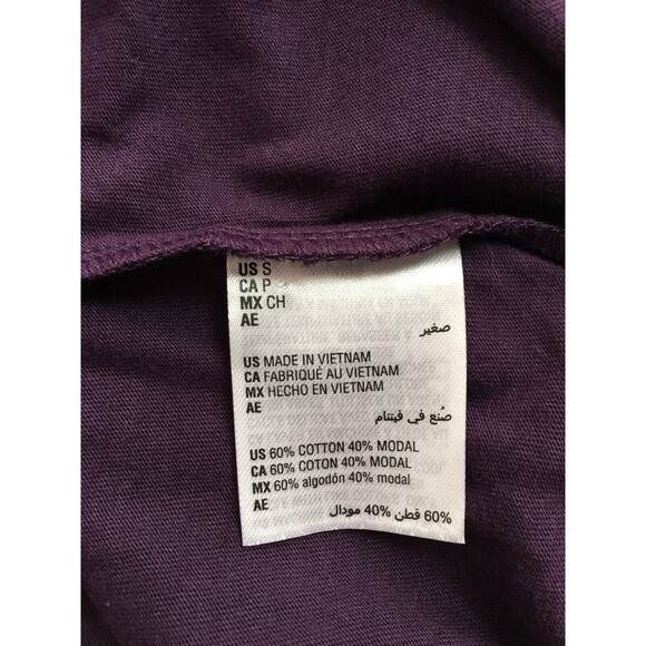 INC Tee Shirt Top Blackberry Cutout Long Sleeve Casual  XS - Picture 8 of 10